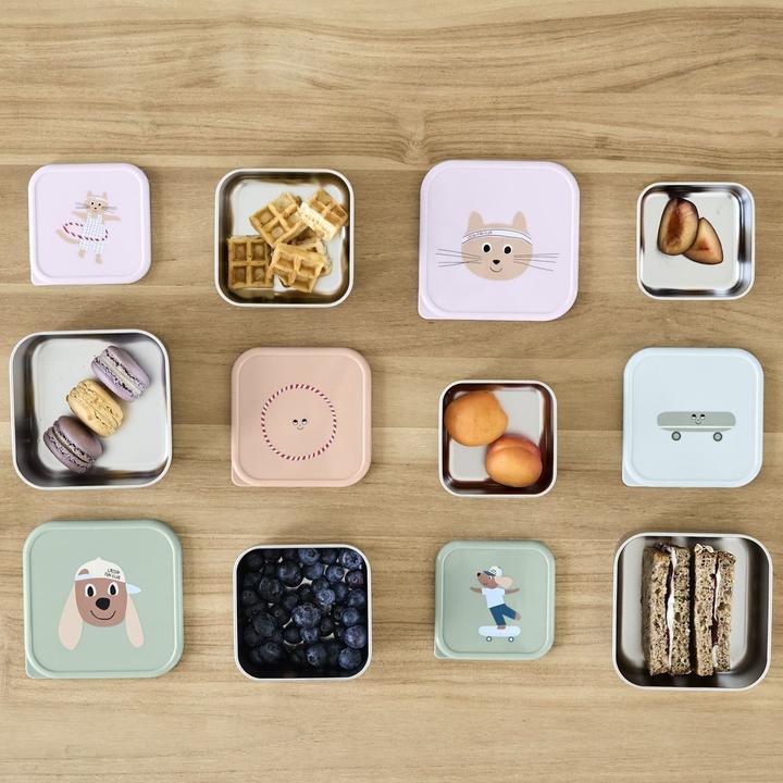 Image du produit Lässig 3-tlg. Edelstahl-Snackboxen-Set - Tiny Team