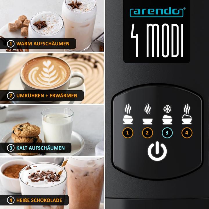 Produktbild Arendo 4in1 Milchaufschäumer mit 4 Programmen (460 ml)