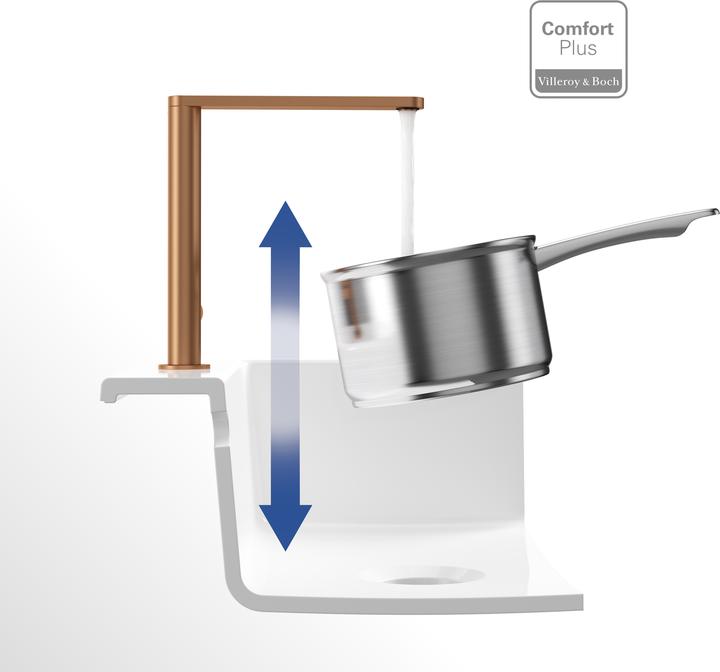 Actual product image Villeroy & Boch Finera kitchen tap, stainless steel