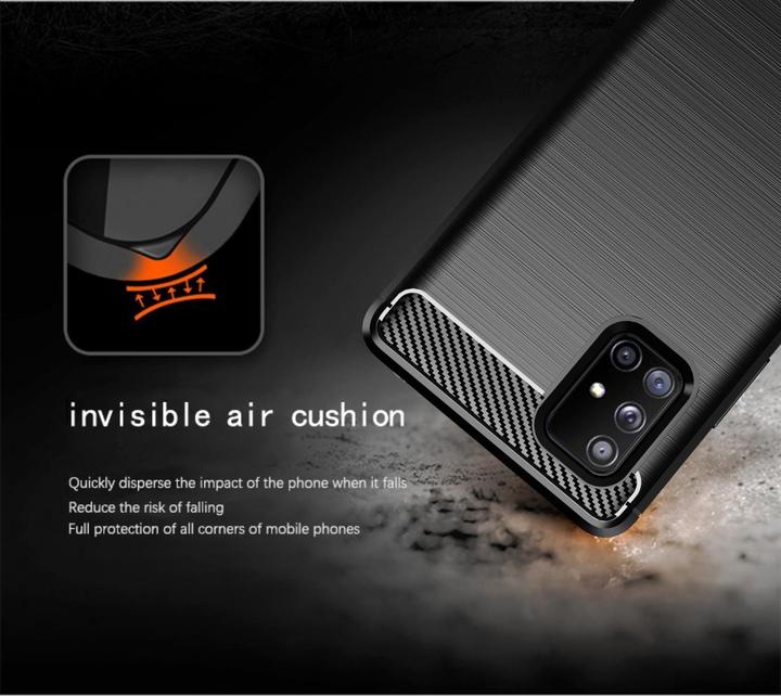 Immagine prodotto Cadorabo TPU Ultra sottile in acciaio inossidabile al carbonio Combi Cover (Samsung Galaxy A71)