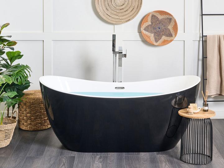 Produktbild Beliani Badewanne freistehend schwarz oval 170 x 77 cm ANTIGUA (240 l, 77 cm, 170 cm)