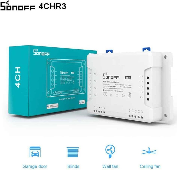 Produktbild Sonoff 4CHR3 - 4-gang Wi-Fi Smart Switch
