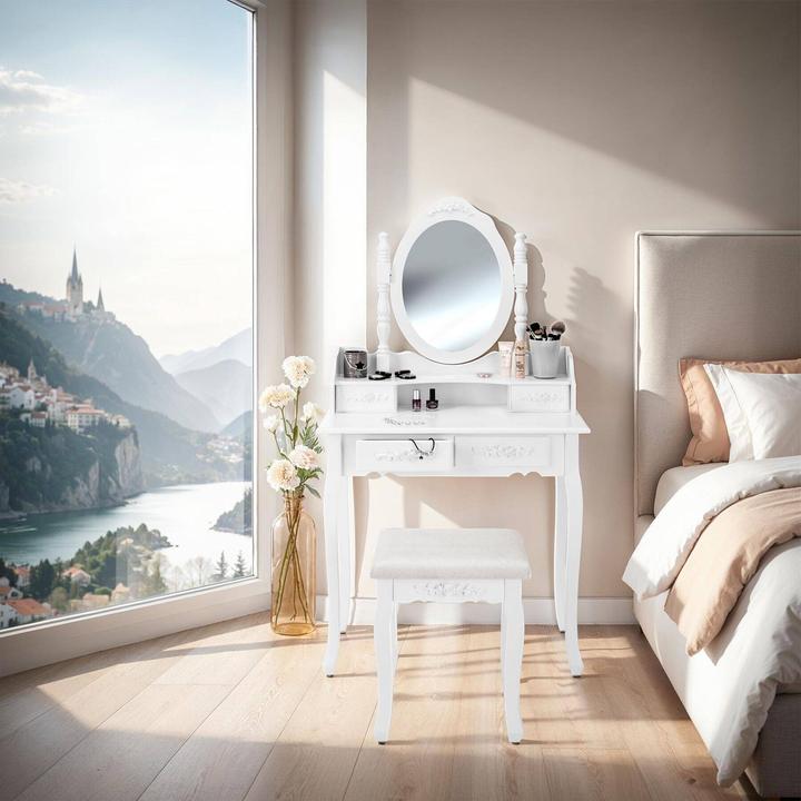 Image du produit tectake Coiffeuse (40 x 40 x 145 cm)