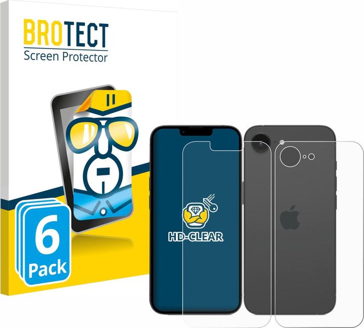 Actual product image BROTECT Screen Protector Clear (6 pcs., Apple iPhone 16e)