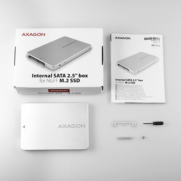 Productafbeelding Axagon RSS-M2SD-behuizing voor M.2 SATA SSD's tot 2280 - Aluminium (M.2 2280)
