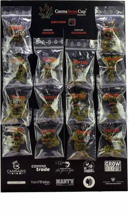 Produktbild CannaSwissCup CBD Blüten Jury-Karte (14 g, Indoor)