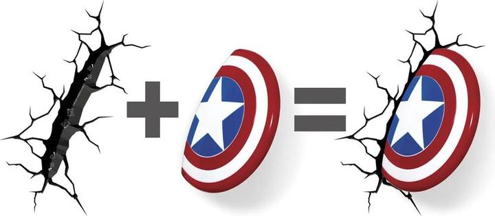 Productafbeelding 3Dlight Marvel - Captain America Shield - 3D LED Licht 26,5 cm