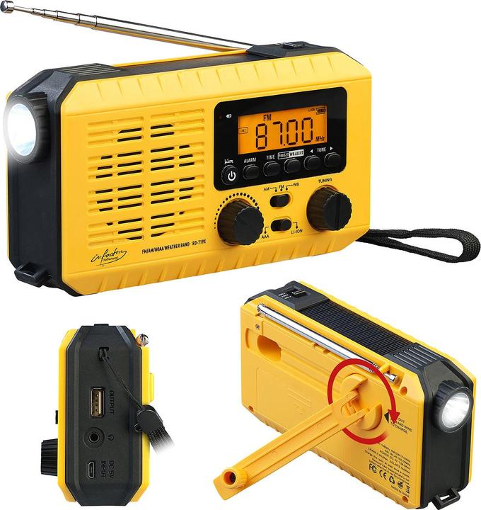 Image du produit Infactory Radio de poche solaire et à dynamo (FM, AM)