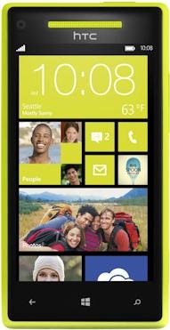 Actual product image HTC Windows Phone 8x (16 GB, Yellow, 4.30", 8 Mpx, 3G)
