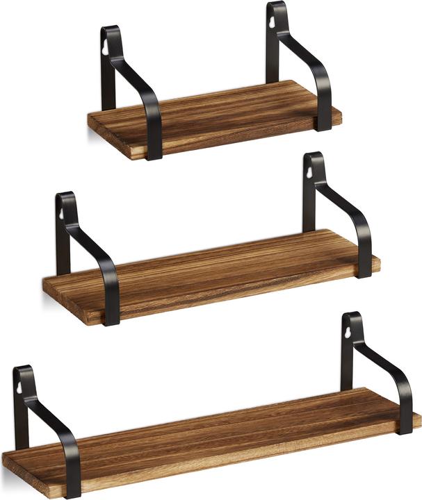 Immagine prodotto Relaxdays Set 3 Mensole da Muro, Salotto & Corridoio (43 x 12,5 x 10,5 cm)