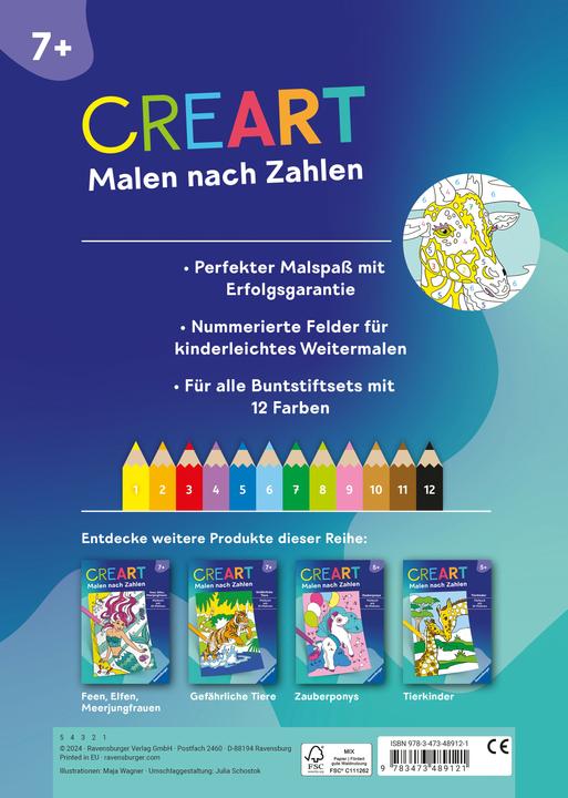 Produktbild Ravensburger CreArt Malen nach Zahlen Wilde Tiere