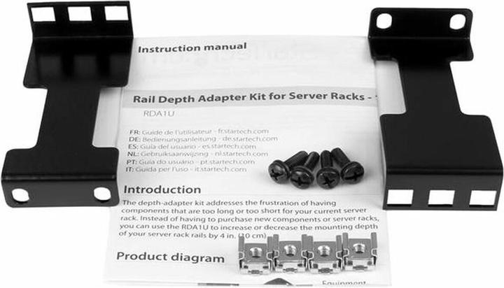 Immagine prodotto StarTech Adattatore Di Profondità Per Rack 4" - 1u