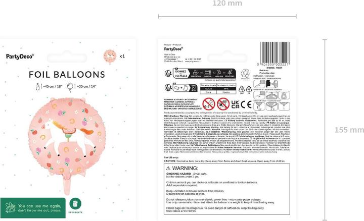 Nährwerte und Zutaten Partydeco Folienballon Pferd Rosa (1 x)