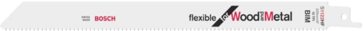 Bosch Professional Zubehör Lame de scie sabre S 1122 HF, Flexible for Wood and Metal, pack de 5