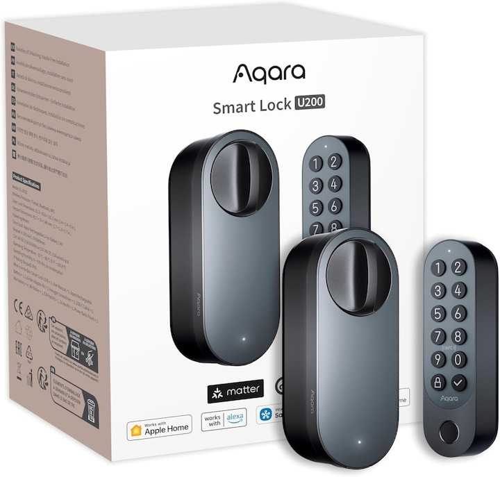 Produktbild Aqara Smart Lock U200 (Bluetooth, Elektronische Zahlenkombination, Schlüssel, Smartphone, Schlüsselkarte, Fingerabdruck)