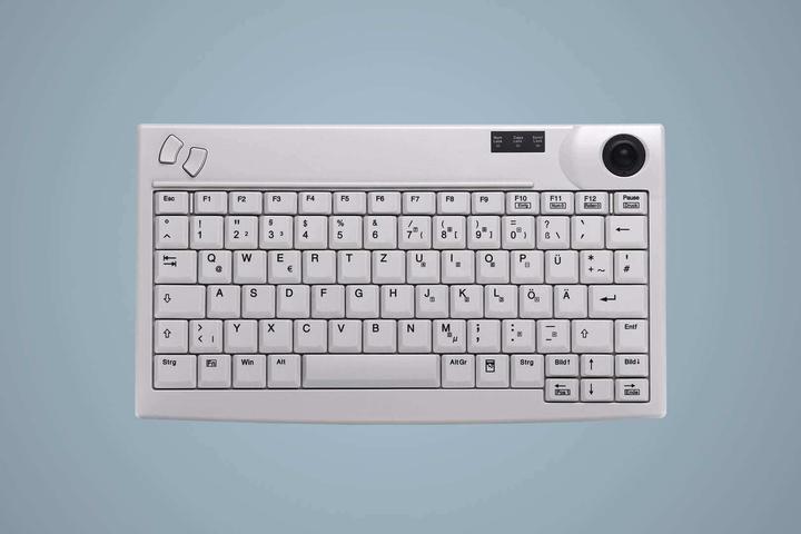 Actual product image Active Key Industry 4.0 Mini Trackball Keyboard USB Light Grey (DE, Cable)