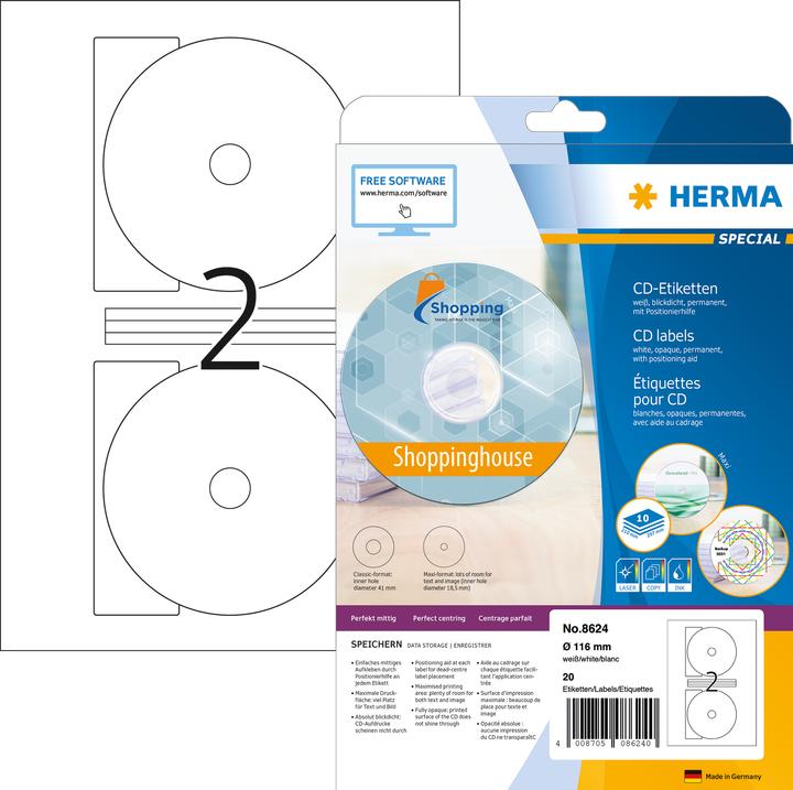 Actual product image HERMA CD labels A4