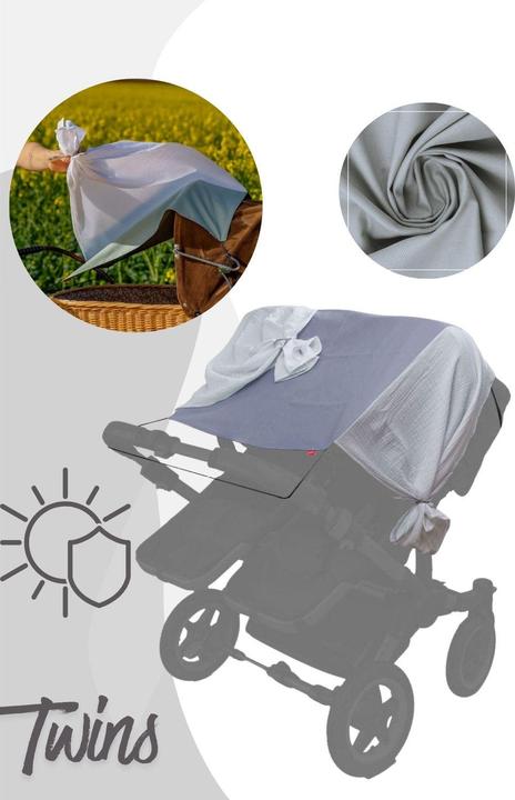 Levily Twin pram sun shade Twins PURE grey
