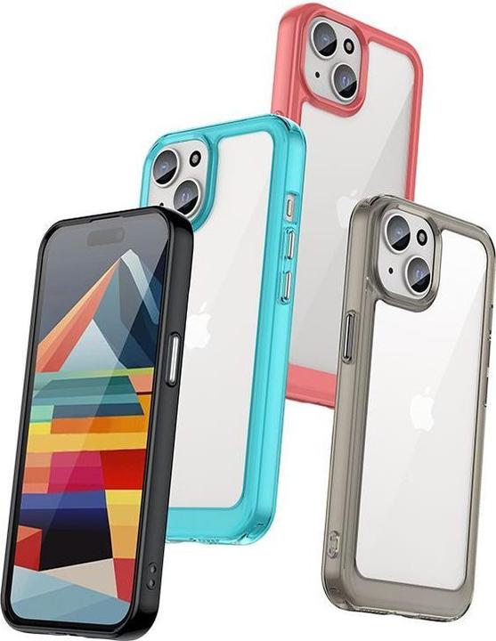 Immagine prodotto Hurtel Custodia rinforzata Outer Space con cornice flessibile per iPhone 15 - rosso (Apple iPhone 15)