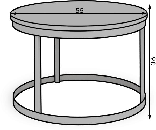 Actual product image ADRK Furniture Rinen (55 x 55 x 36 cm)