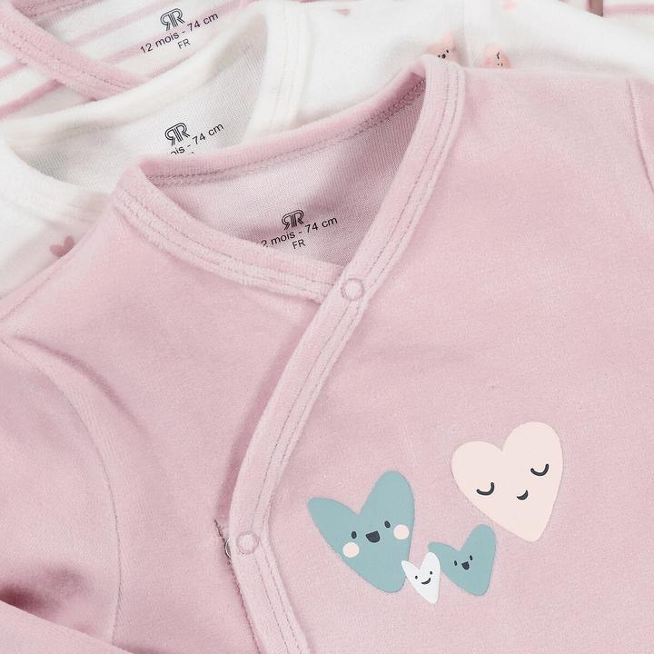 Produktbild La Redoute Collections 3er-Pack Samt-Strampler (68)