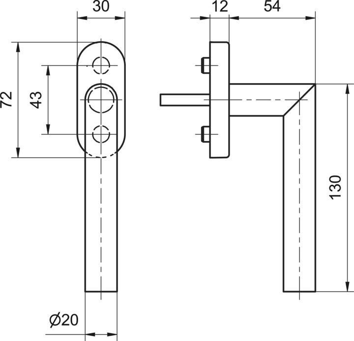 Actual product image Glutz Window handles 50001/51001 CF