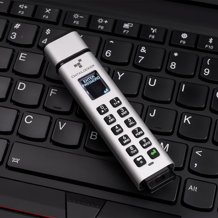 Immagine prodotto Origin Storage DataLocker Sentry K350, 64 GB, USB tipo A, 3.2 Gen 1 (3.1 Gen 1), 220 MB/s, Cuffia, Argento (64 GB, USB-A)
