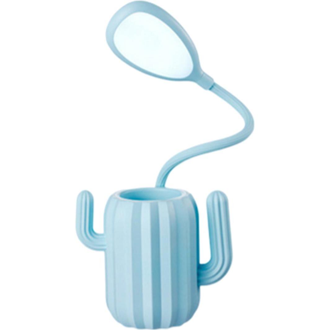 VR Shinecon, Schreibtisch Accessoire, LED-Stifteköcher Flexibler Stiel Cactus