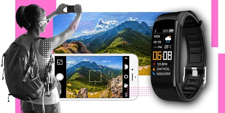 Produktbild Giewont Fit&GO Duo GW200-4 Smartband – Schwarz + Think Pink Armband (3G)