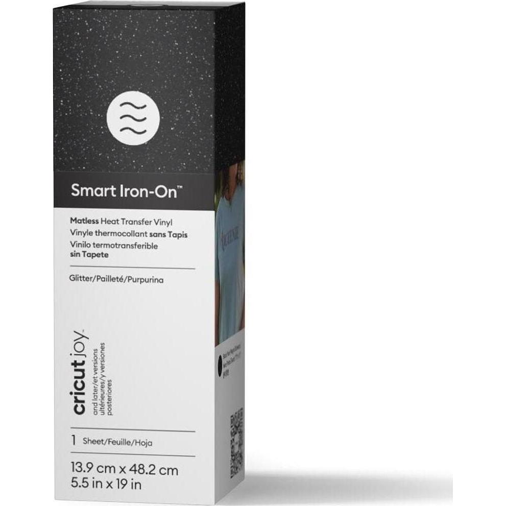 Cricut, Accessori plotter da taglio, JOY Smart Iron-On GLITTER BLACK 5.5X19 (P)