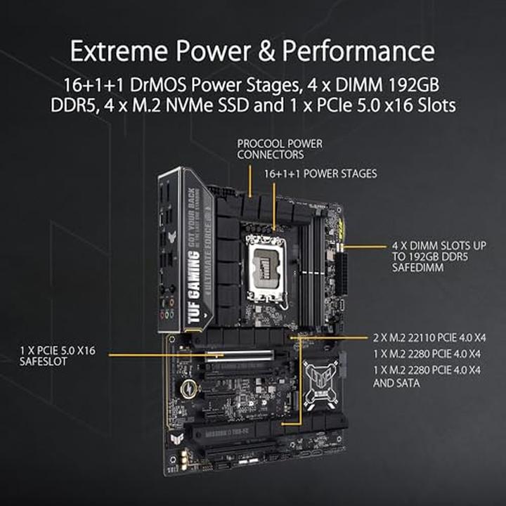 Image du produit ASUS TUF GAMING Z790-PRO WIFI (LGA 1700, Intel Z790, ATX)