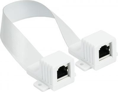 Produktbild Good Connections RJ45 Fensterdurchführung High-Quality, weiß, Gesamtlänge inkl. Buchsen 25cm, flexible Länge (0.25 m)