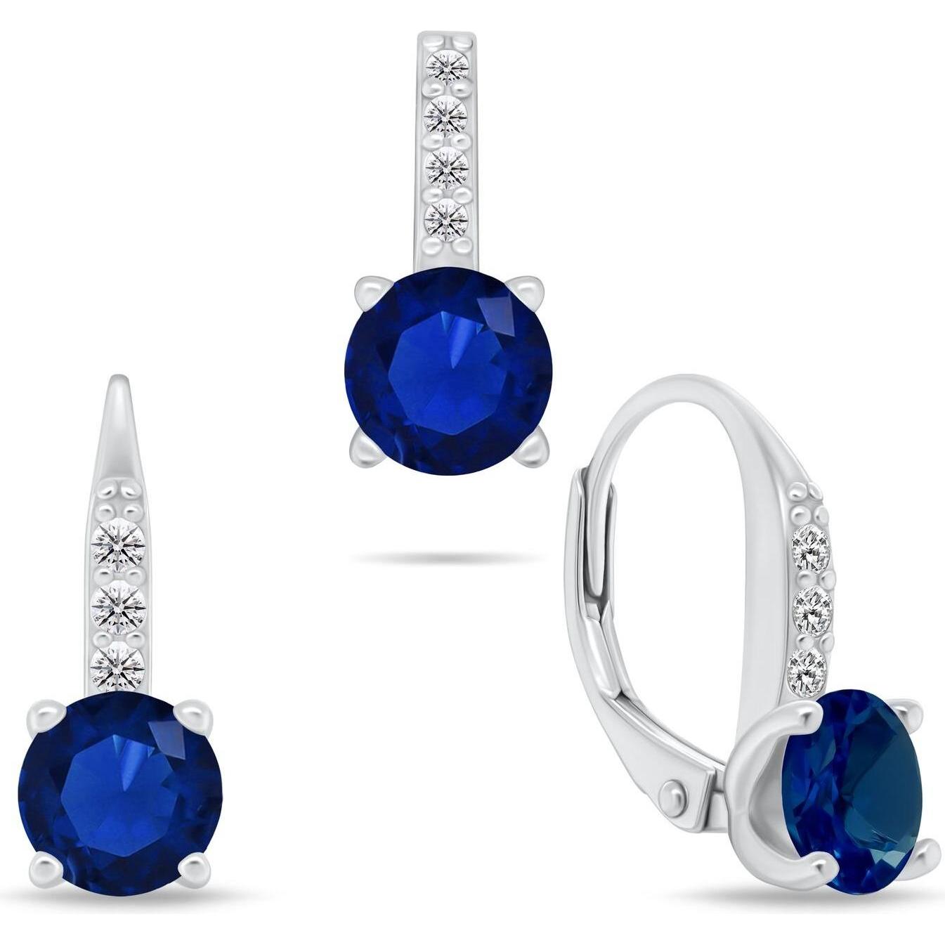 Brilio Argento Orecchini, Silver - Elegant Silver Set With Zircons Set274wb (Pendant. Dangle Earrings), (Argento)