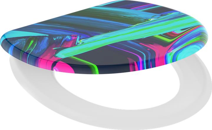 Actual product image Schütte Duroplast toilet seat NEON PAINT soft-close mechanism 82191 Graphic