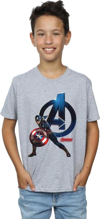 Actual product image Boys Captain America Pose T-Shirt (140, 146)