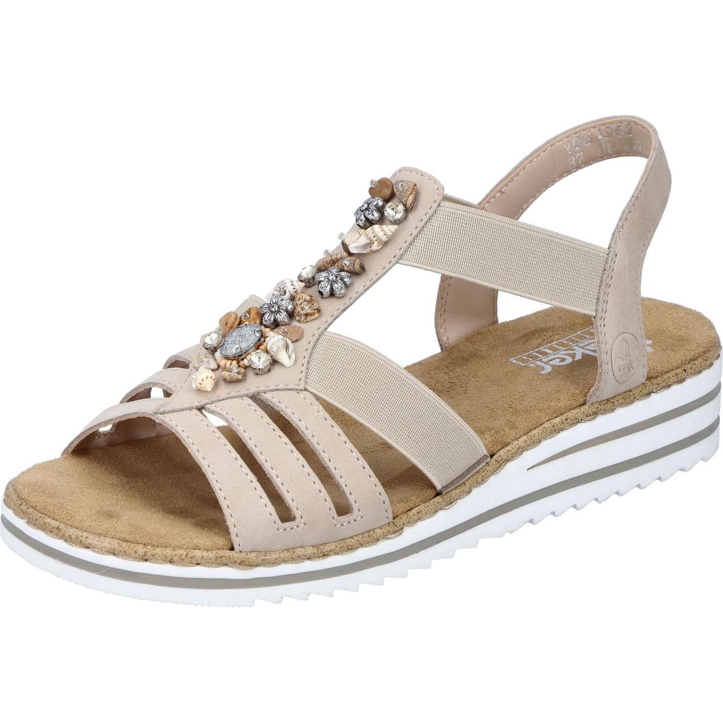 Rieker, Damen, Sandalen, Sandalen, Beige, (36)