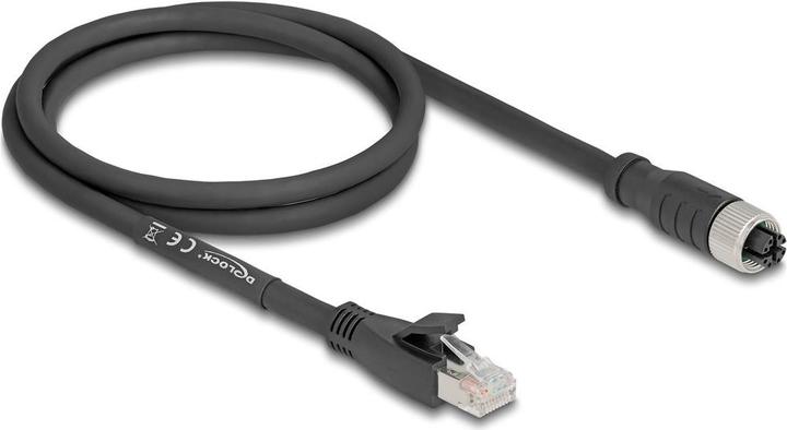 Image du produit Delock Câble M12 X-codé 8 broches femelle vers RJ45 mâle Cat. (S/FTP, CAT5e, 1 m)