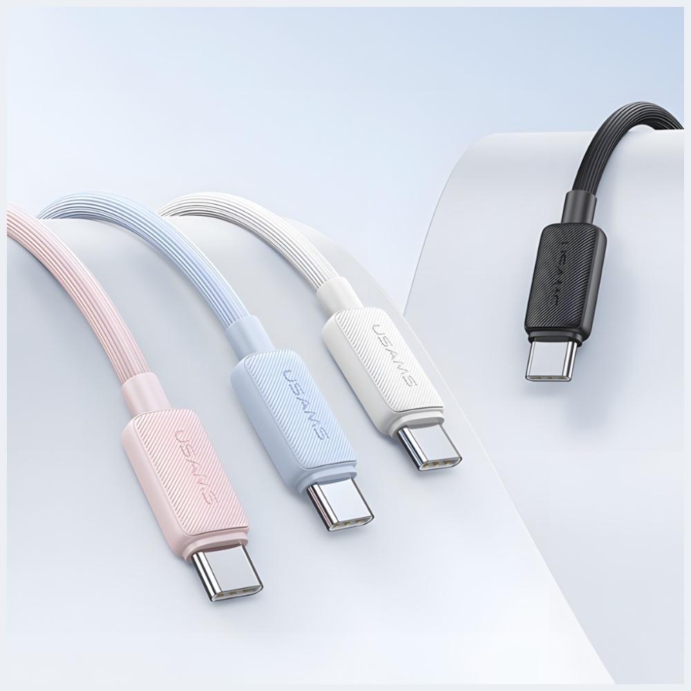 Usams Kabel KY Series US-SJ691 60W USB-C do USB-C 1m czarny (1 m, 60 W), Cavo USB