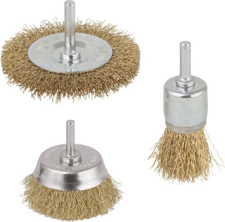 Produktbild wolfcraft 1 Messingdraht-Bürsten-Set 3-tlg., S=6mm