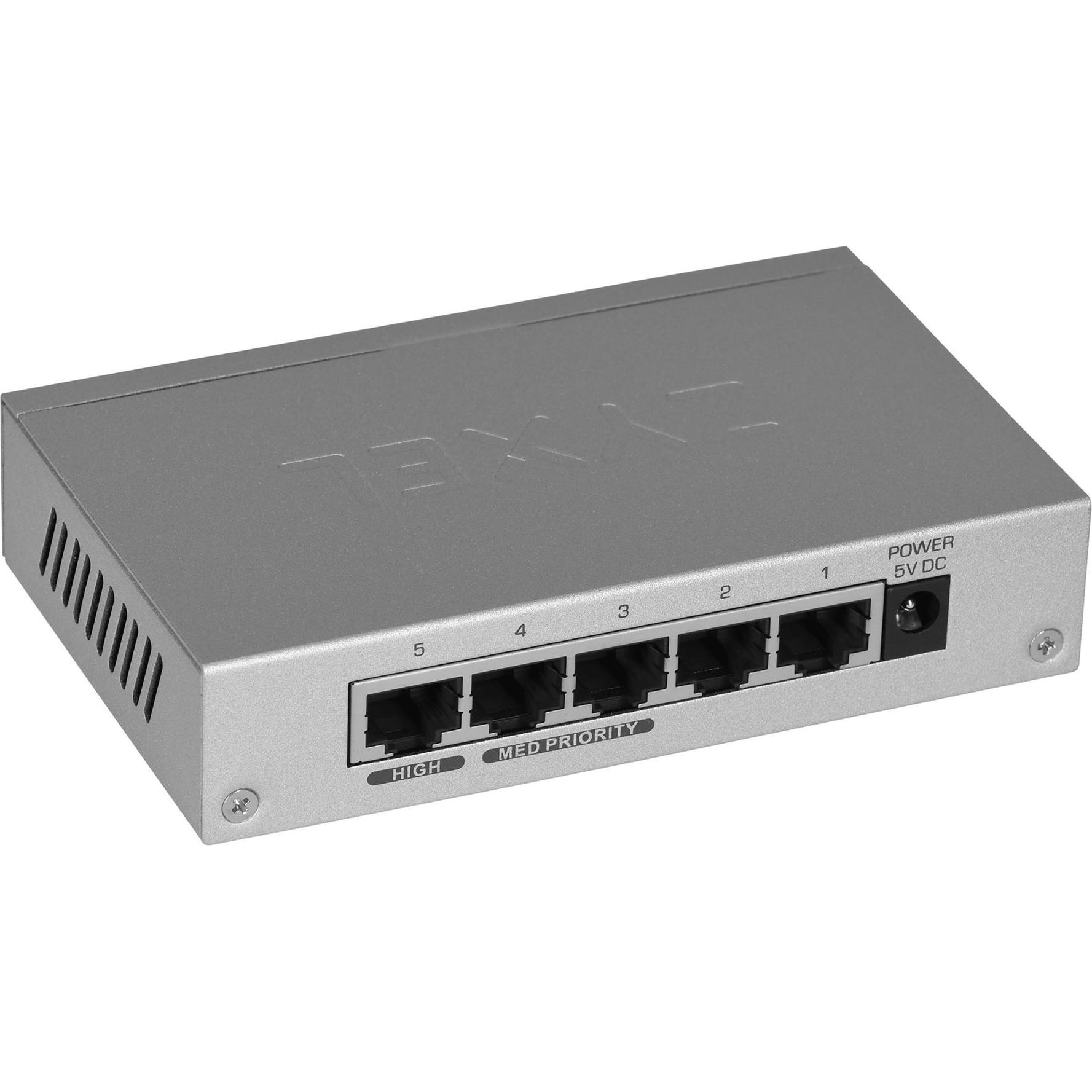 Zyxel GS-105B v3 (5 Ports), Netzwerk Switch, Silber