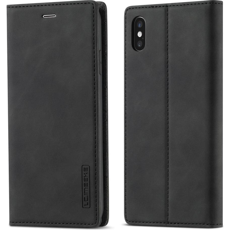 Cover-Discount iPhone Xs / X - Stand Flip Case Hülle schwarz (Apple iPhone XS), Smartphone Hülle, Schwarz
