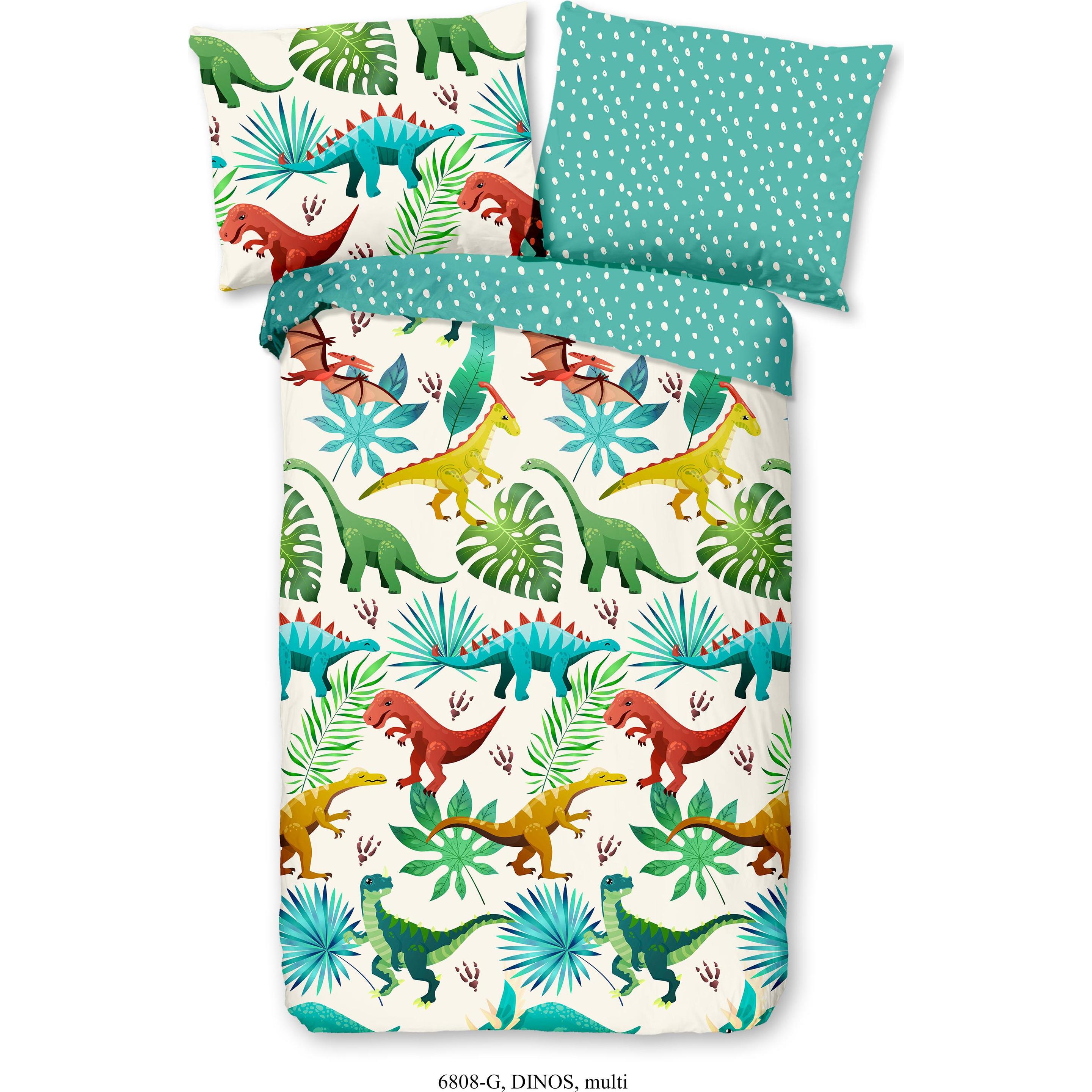 Good Morning, Bettwäsche, Dinos (Bettwäsche Set, 140 x 200 cm, 70 x 90 cm)