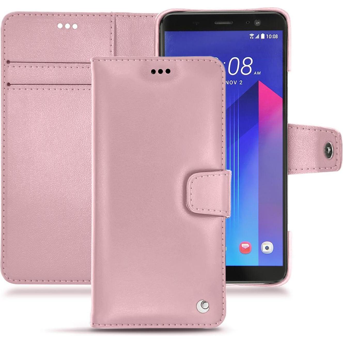 Noreve Lederschutzhülle Wallet (HTC U11+), Smartphone Hülle, Rosa