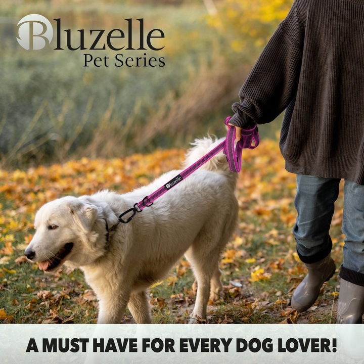 Actual product image Bluzelle 3m dog lead, double lead with carabiner, adjustable (Dog)