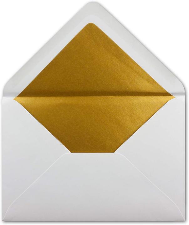Actual product image Neuser Papier 25 Stück Briefumschläge B6 mit Goldfutter (125 x 176 mm, B6, 25x)