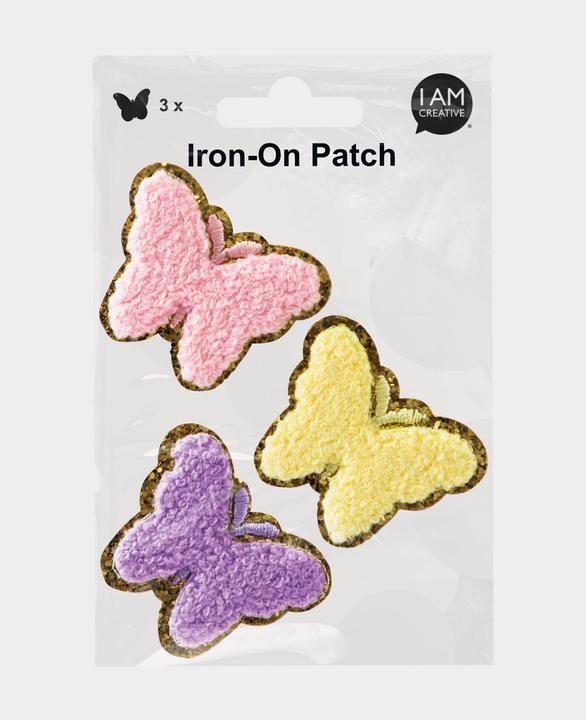 Actual product image I Am Creative Iron on patch Butterfly patch (12 pcs., 13.13 x 4.13 cm)