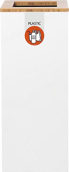 Produktbild Lune Mülleimer Paxa Medium Mülltrennystem 34 L weiss orange aus verzinktem Stahl, formschön, leicht (34 l)