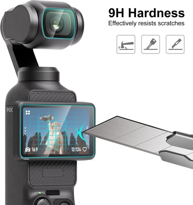 Produktbild Puluz For DJI OSMO Pocket 3 9H 2.5D HD Tempered Glass Lens Protector + Screen Film (Transparent) (Osmo Pocket 3)