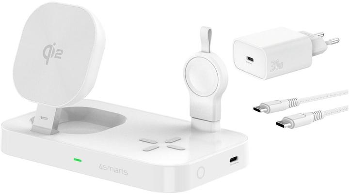 4smarts Qi2 Ladestation Trident mit Charger für Samsung Watch, weiss (25 W)
