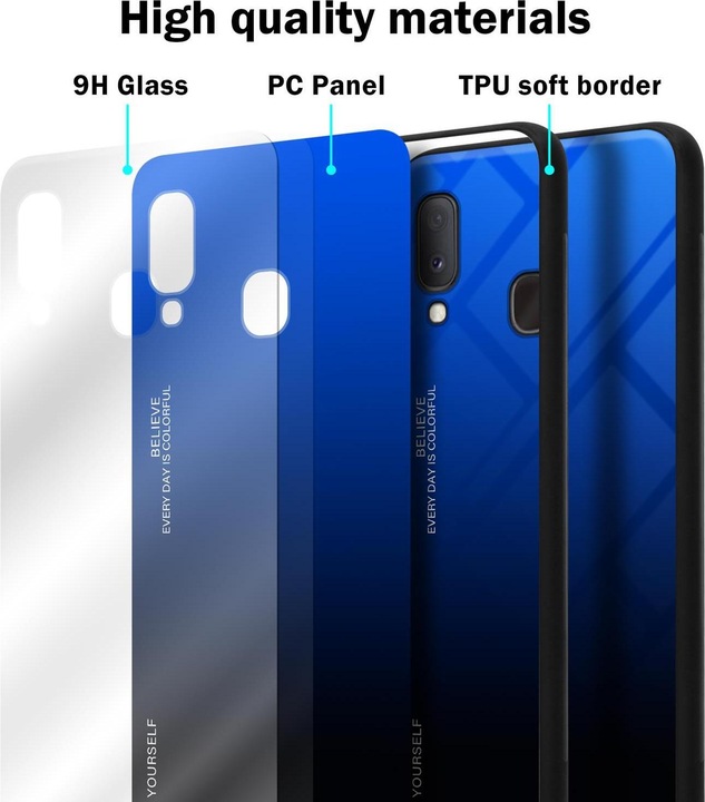 Actual product image Cadorabo TPU 2 colors glass cover (Samsung Galaxy A20e, Samsung Galaxy A10e)